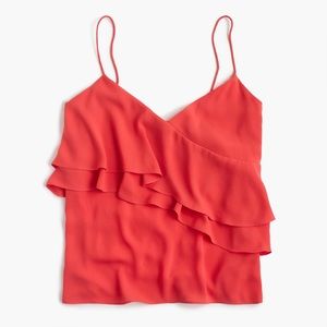 J. Crew Silk Ruffle Front Tank